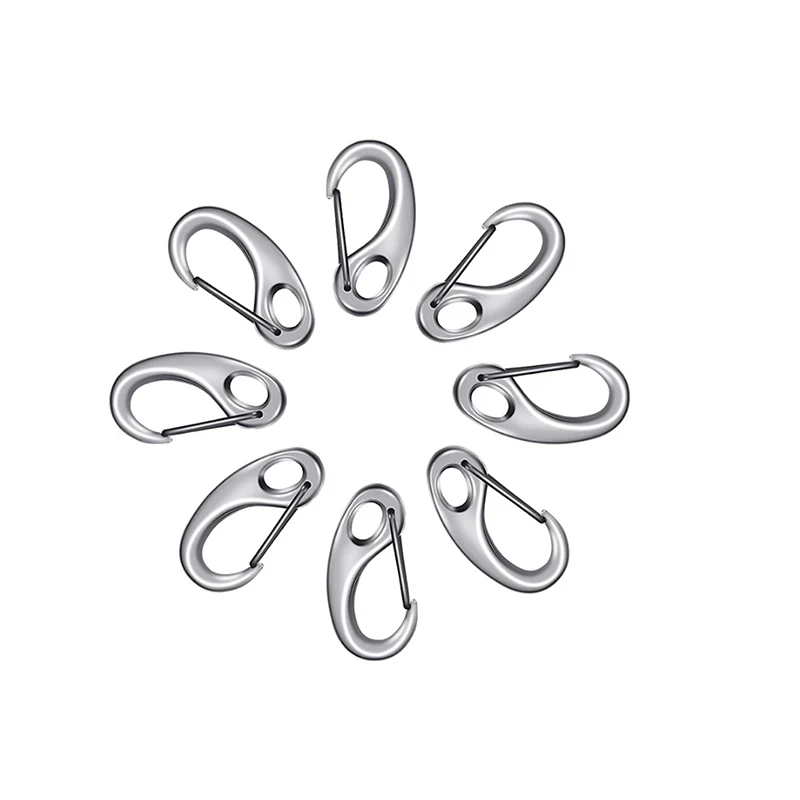 

8Pcs Stainless Steel Spring Snap Hook Carabiner Clips Multi-Use Snap Rope Hook for Keychain Backpack Climbing Hiking Gym