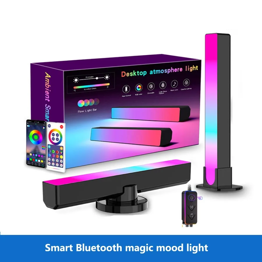 

12V Creative RGB Music Sound Bar Application Control LED Music Rhythm Esports Night Light Pickup Sound Ambient Light Bluetooth