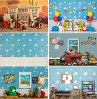 disney custom toy story photography backdrop baby shower boys happy birthday party background photocall prop decoration banner