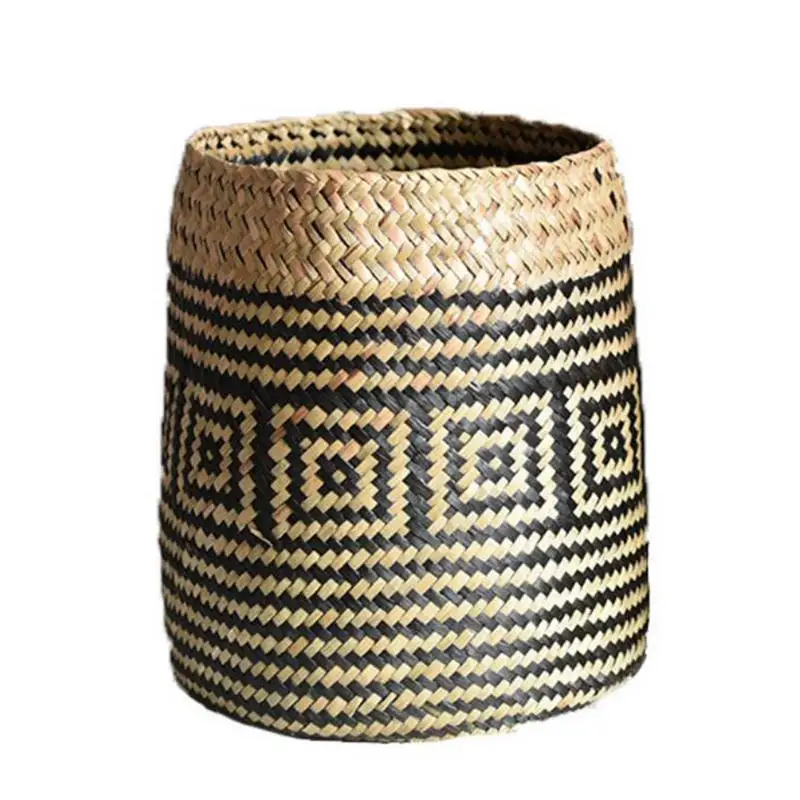 

Handmade Straw Basket Straw Woven Storage Basket Japanese Woven Dry Flower Basket Flower Pot Laundry Sundries Storage
