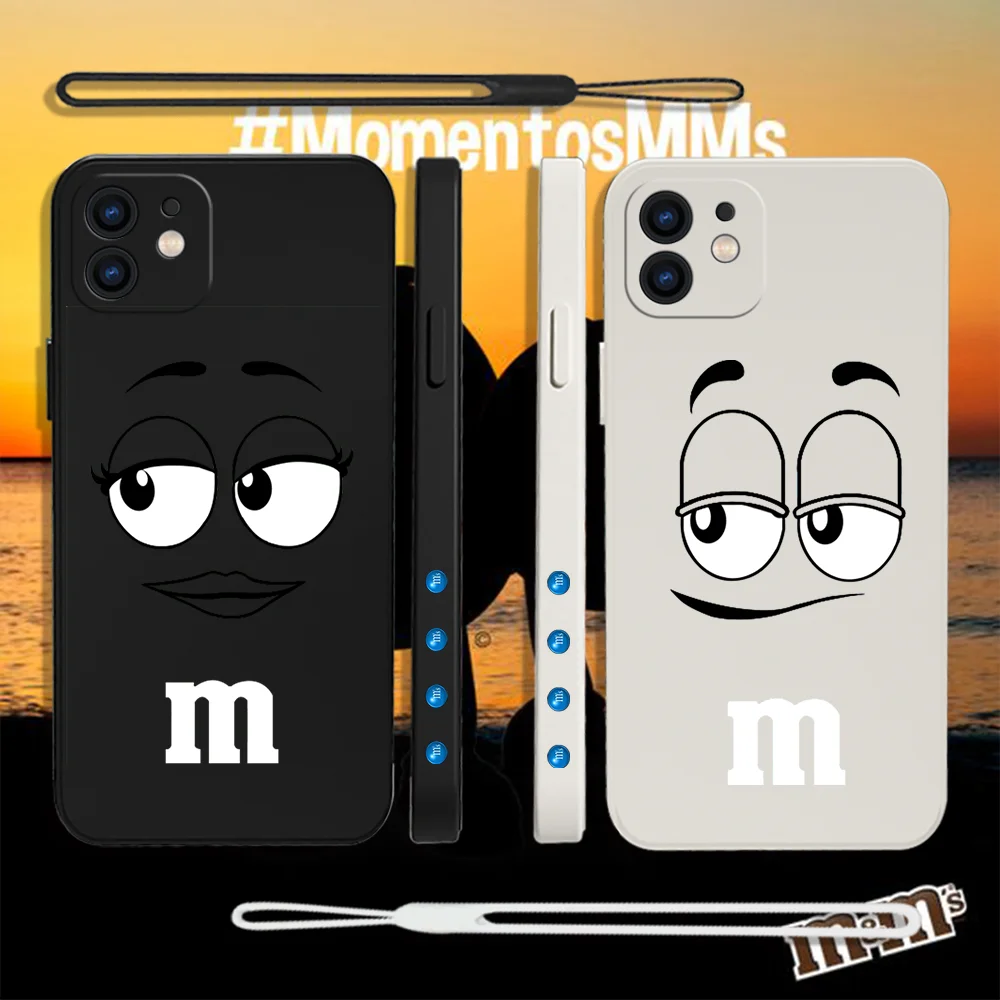 

M&Ms Chocolate Phone Case For Samsung A53 A50 A12 A52 A52S A51 A72 A71 A73 A81 A91 A32 A22 A20 A30 A21S 4G 5G with Hand Strap