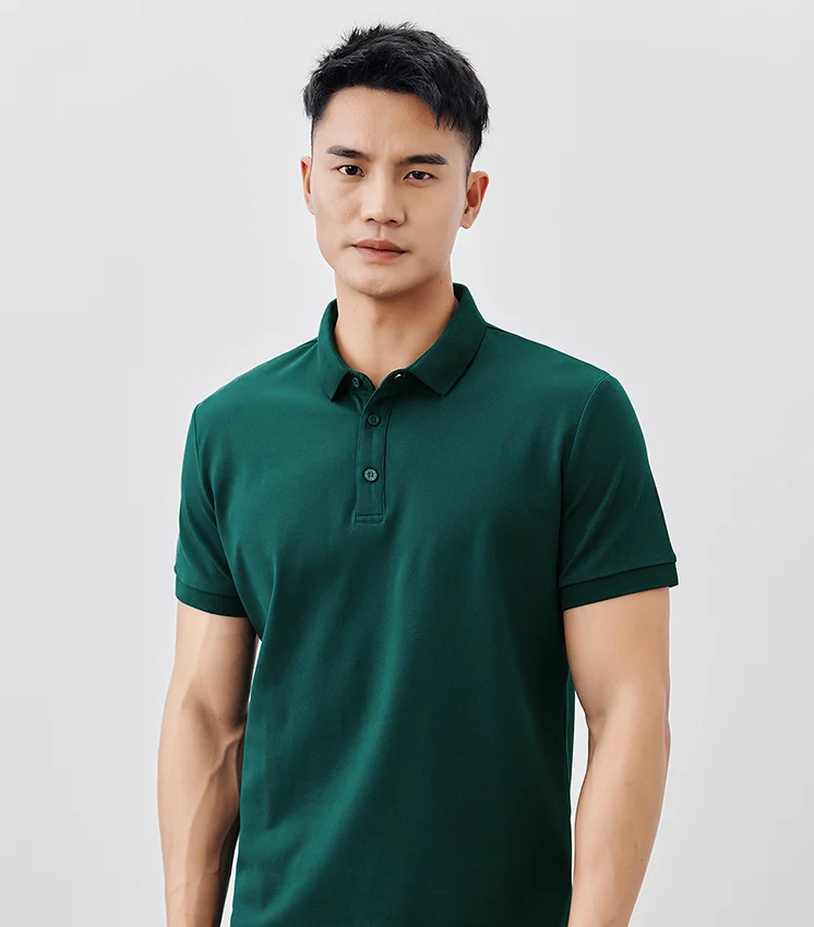 

W3744-Men's casual short sleeved polo shirt men's summer new solid color half sleeved Lapel T-shirt.J8511