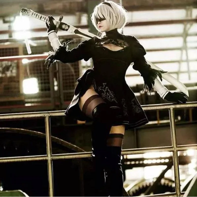 Фото NieR Automata Косплей 2B Костюм 2B Sister COS Полный комплект одежды 2B Sister Collaboration №1