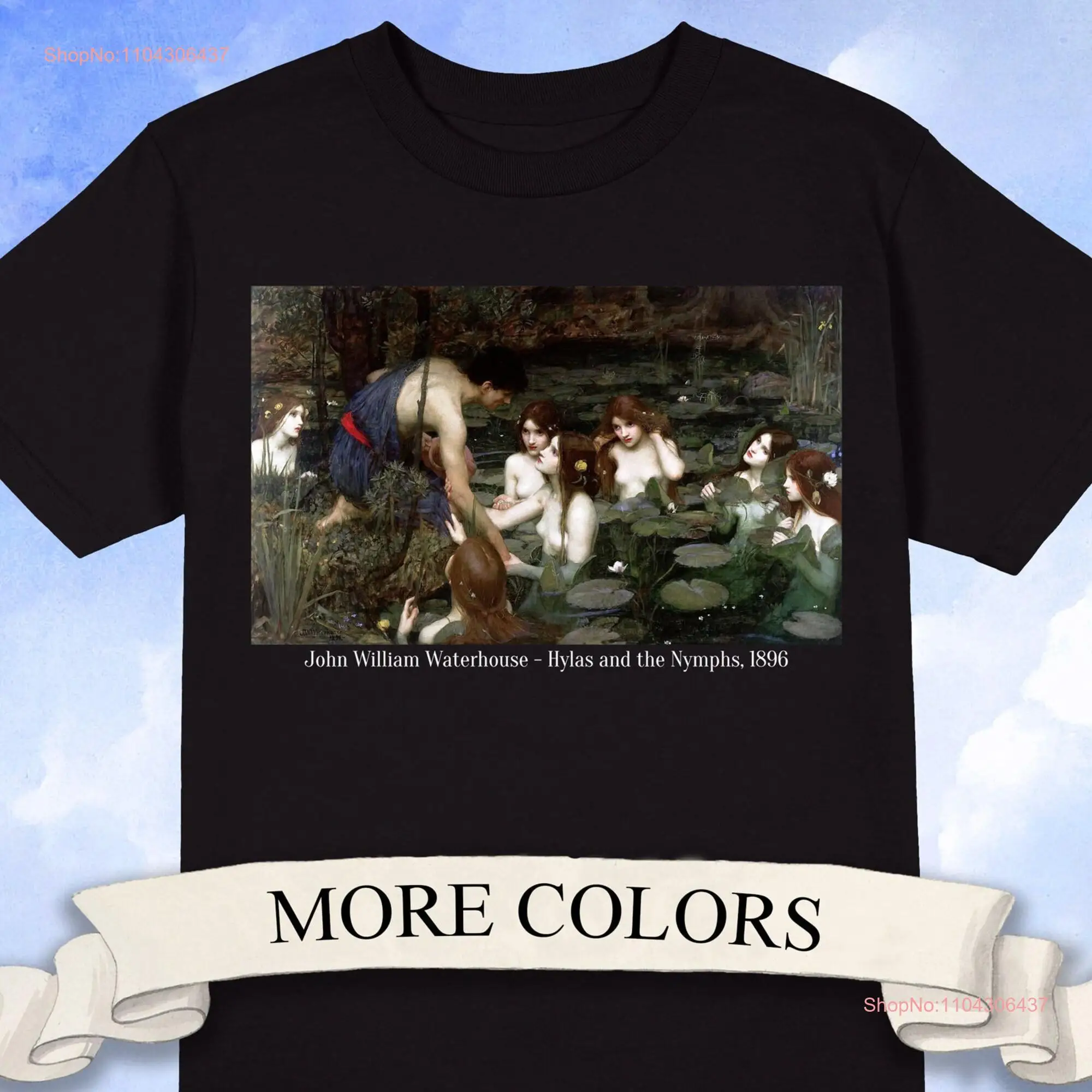 Футболка John William Waterhouse Hylas and the Nymphs с длинными или короткими рукавами