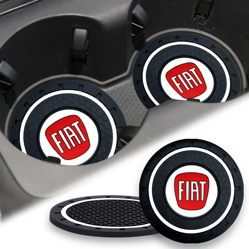 

PVC Car Cup Holder Coasters Anti Slip Cup Mats for Fiat 500 500x 500l Bravo 2 Doblo Panda Grande Punto Palio Ducato Accessories