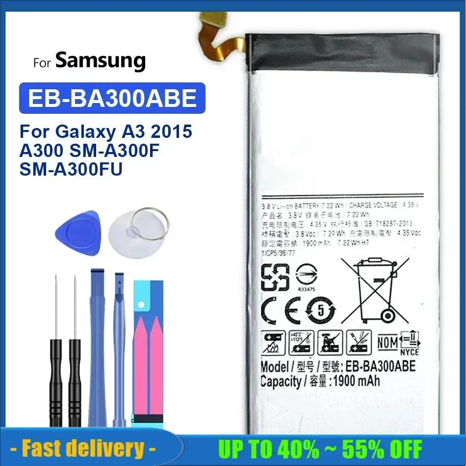 Аккумулятор для мобильного телефона Samsung Galaxy A3 A300 SM-A300F SM-A300FU A3000 A3009 A300X EB-BA300ABE 1900