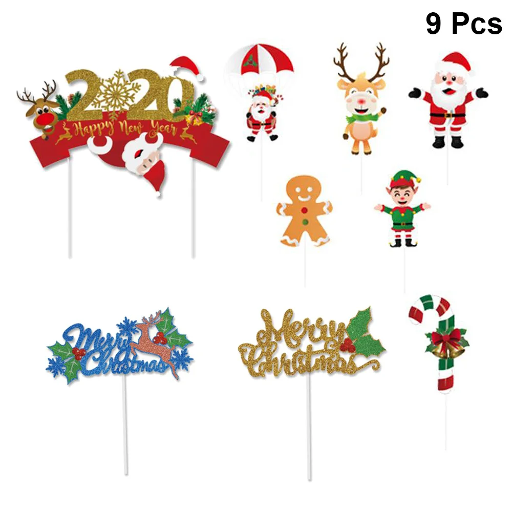 

Pack of Christmas Cupcake Toppers Christmas Cake Picks Holiday Dessert Picks Merry Christmas Toothpick
