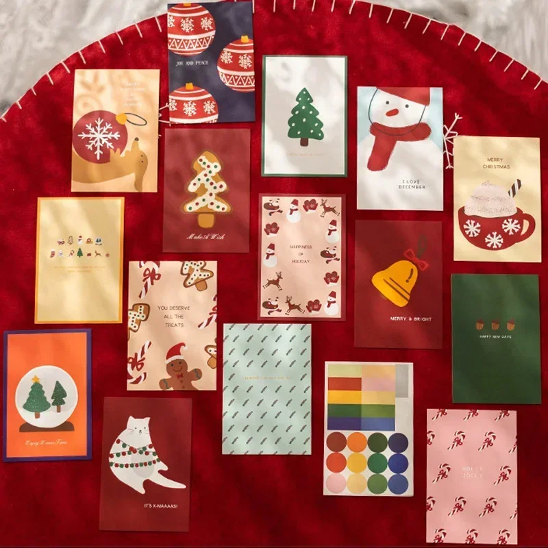 

Рождественские открытки с наклейками, 15 шт.