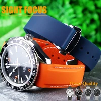 20mm 22mm rubber watch band for omega seamaster 300m 600m planet ocean gmt choronograph aqua terra watch strap diving bracelets