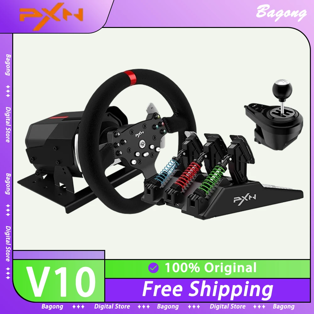 

Игровое рулевое колесо Pxn V10 с углом поворота 900 градусов, проводной геймерский контроллер, рулевое колесо для Ps3/Ps4/Switch/Xbox Gift