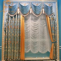 2022 New Luxury Fixed Pleated Gauze Embroidered Curtains for Living Room Bedroom Dining Room Home Decoration Partition Curtain