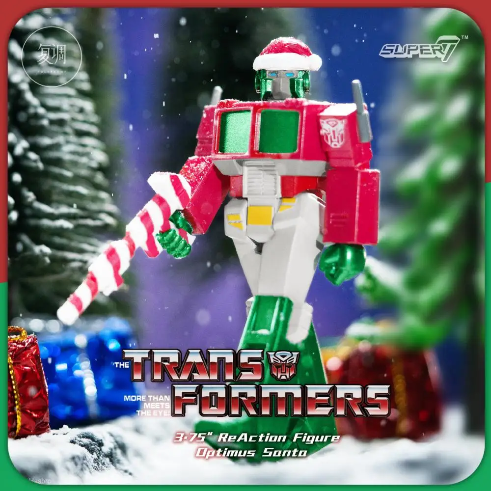 

Super7 Transformers Optimus Prime Santa Anime Action Figure 3.75Inch Limited edition Collectible figurines Robot Model Toys