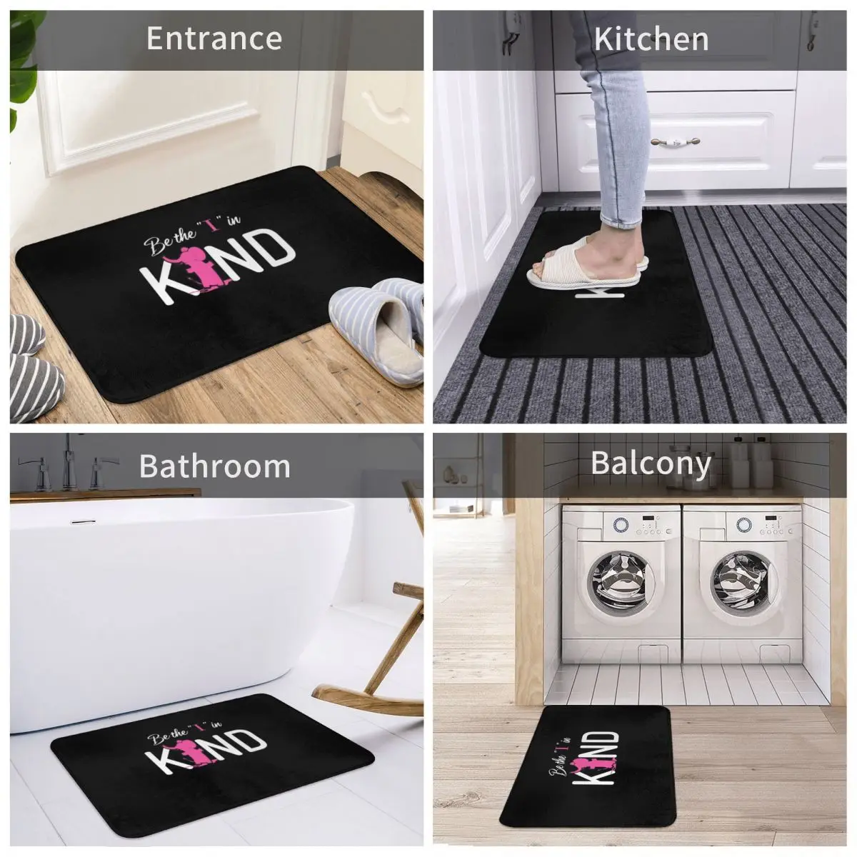 

Коврик для ванной 3D с надписью «Be The I In Kind»