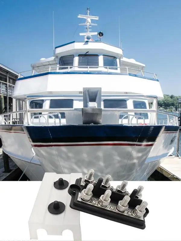 

Двухрядный латунный силовой распределительный блок с покрытием M10M8, а, 48 В, шина для аккумулятора, соединение для автомобиля, транспортного средства, Rv, морской лодки