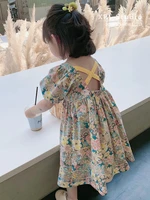 girls dress summer 2022 new baby cotton dress 3 years old childrens foreign style cute floral skirt