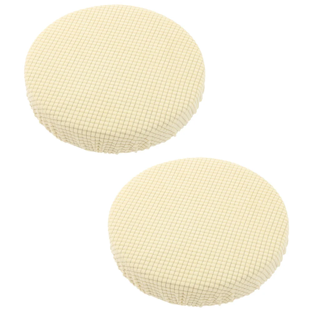 

2 Pcs Stool Cover Stretch Chair Covers Cushion Pad Round Seat Barstool Slipcovers