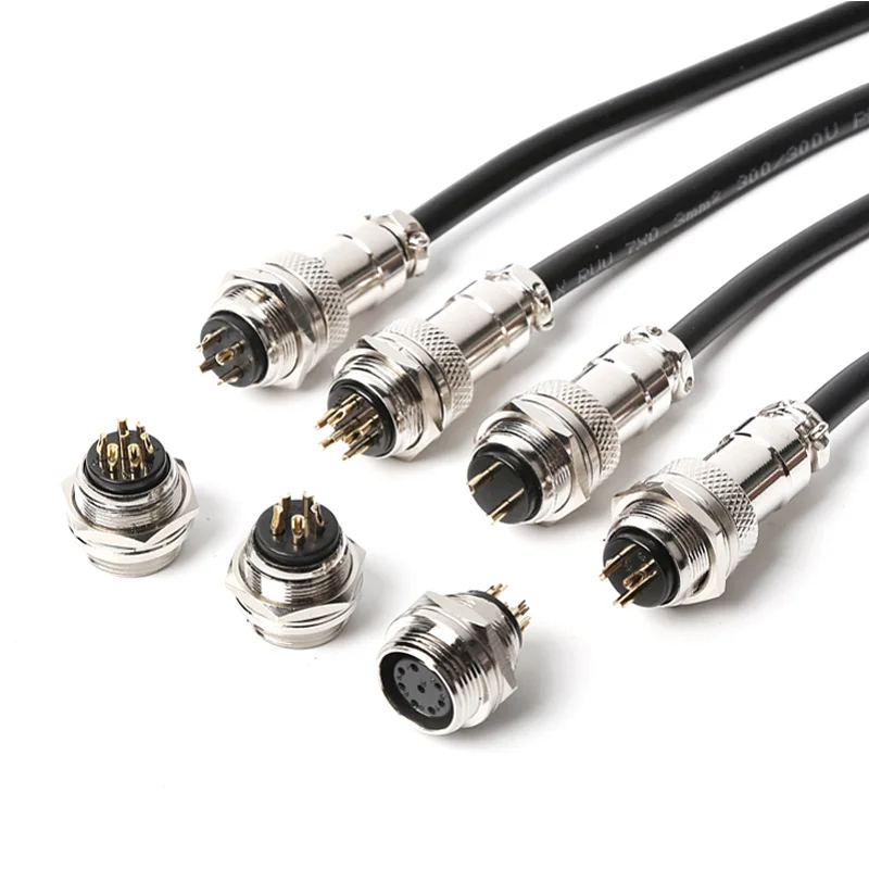 GX16 Авиационная вилка с обратным креплением DF16 2-8-контактный разъем для пайки M16F AB