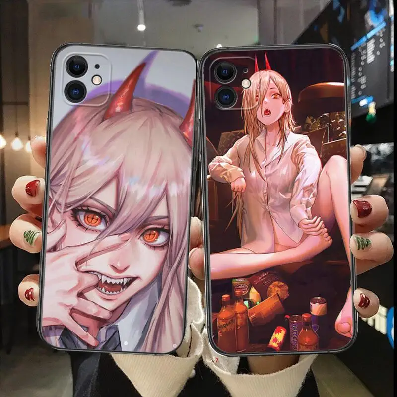 

Chainsaw Man Power Black TPU Fashion Phone Case for IPhone 14 13 12 11 Pro Max SE XR X XS Max 8Plus 7plus New Shell Phone Cover