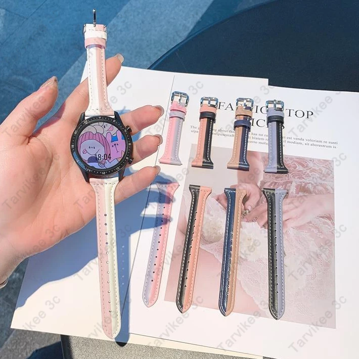 

22mm watch strap For Samsung Galaxy Watch 3 watchband Huawei Honor Magic2 GT 2E 46mm Honor watch GT2 pro leather for women strap