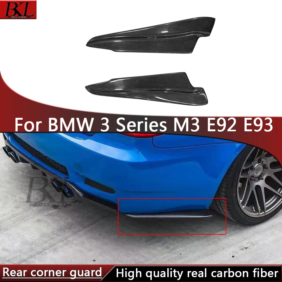 Фото Для BMW 3 серии M3 E92 E93 06-12: угловые накладки из карбона на задний бампер, сплиттер, накладка на задний спойлер №1