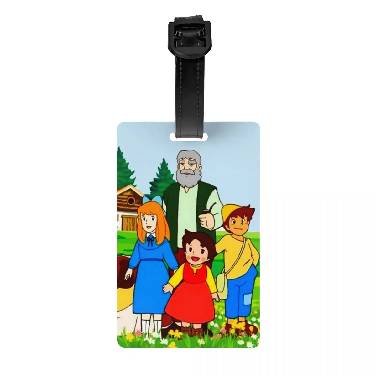 

Heidi Peter And Grandpa Family Luggage Tag for Suitcases Cute Alps Mountain Anime Baggage Tags Privacy Cover ID Label