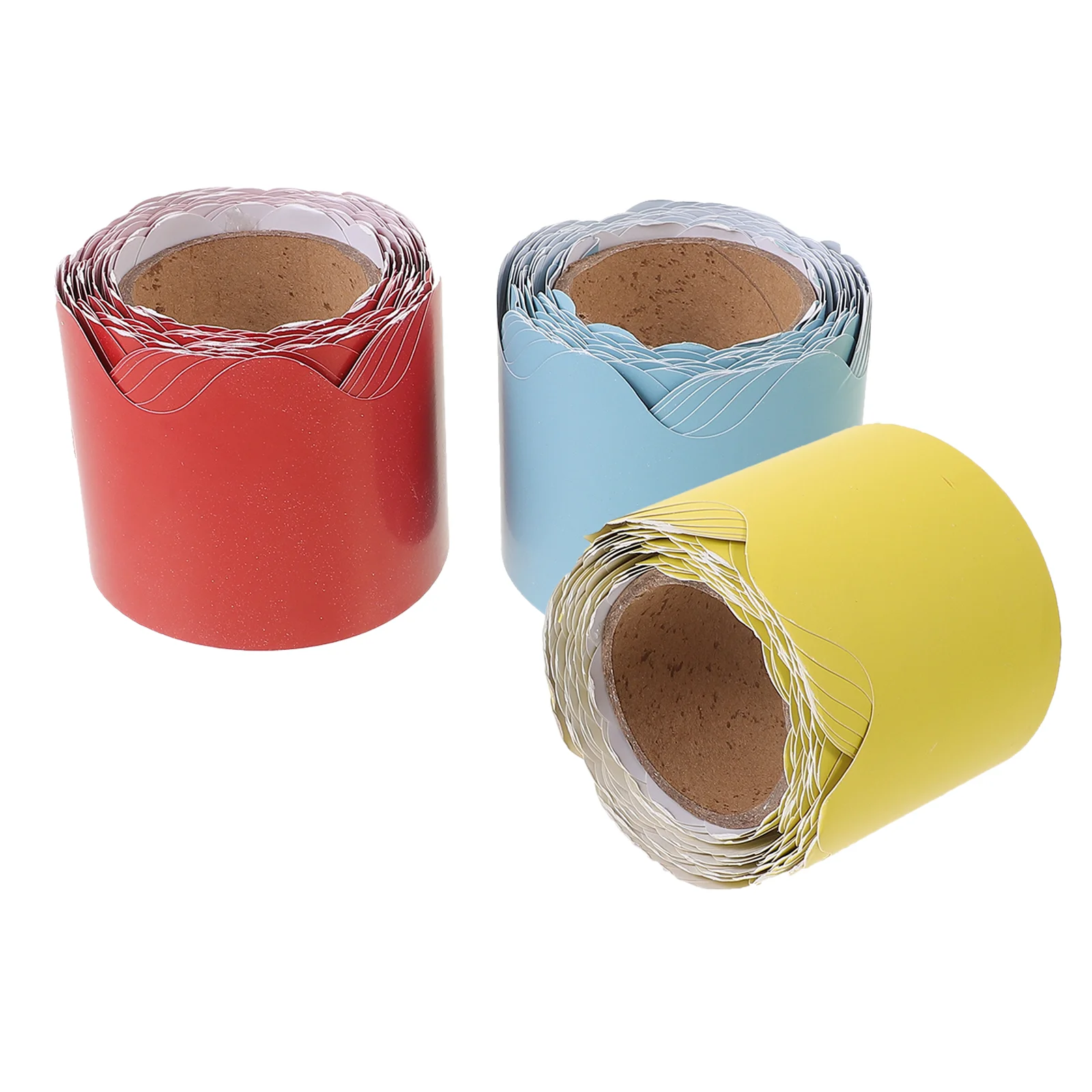 

3 Rolls Decor Cartoon Decor Border Scalloped Borders Reel Wear-resistant Trim Paper Decorative