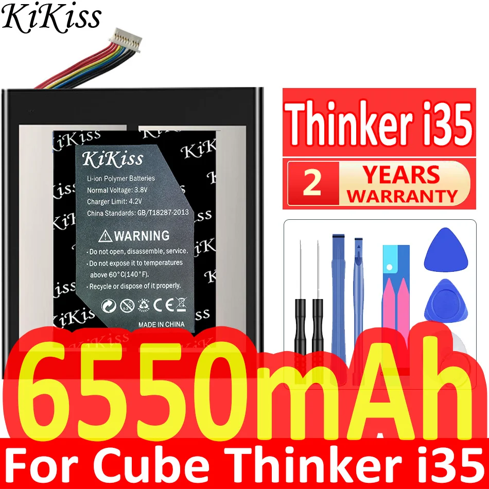 

KiKiss 6550mAh Battery for ALLDOCUBE Cube Thinker I35 Tablet PC Kubi New Li Polymer Rechargeable Battery Batteries + Free Tools