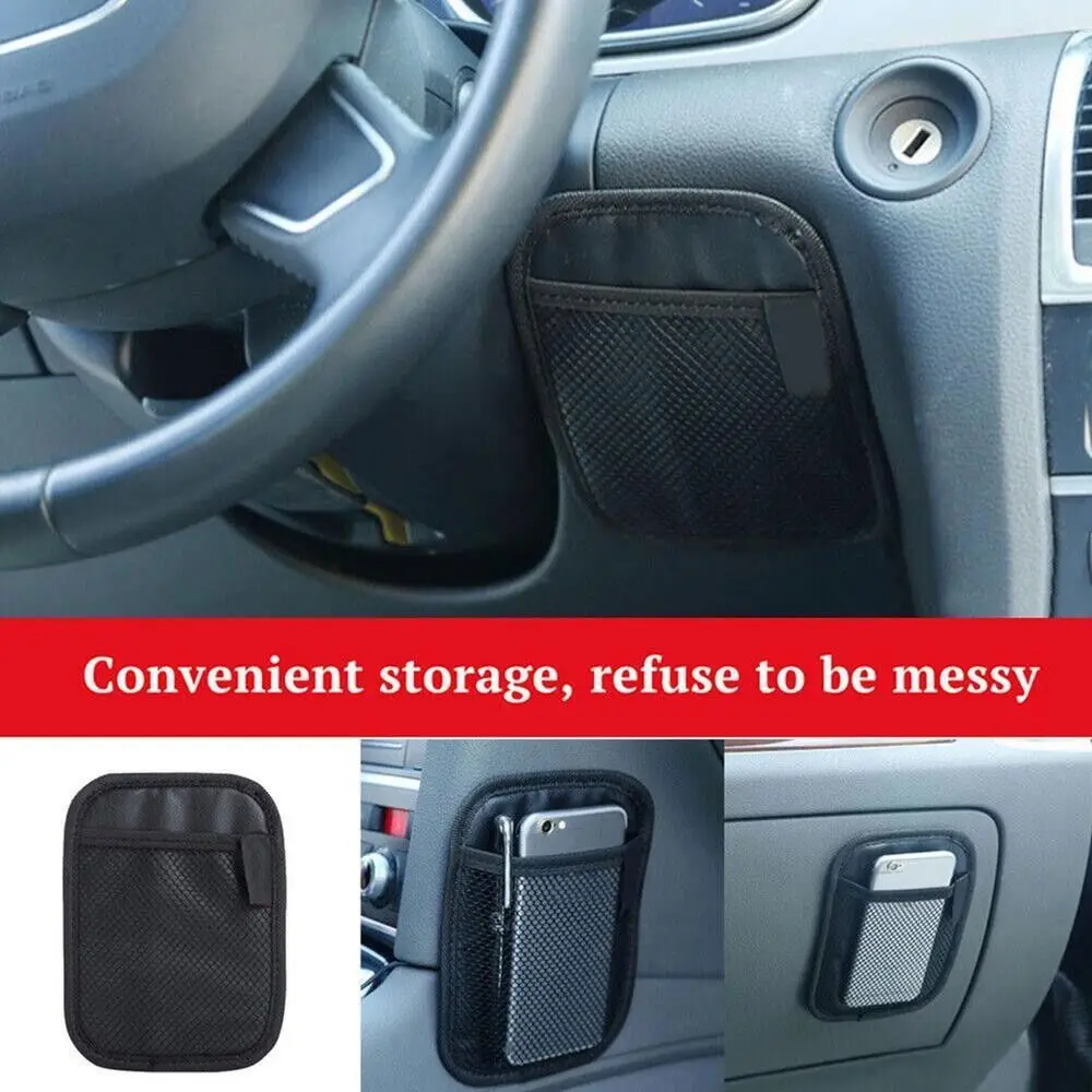 

Convenient PU Leather Car Accessories Car Interior Articles Storage Net Bag Pouch Bag Phone Organizer Auto Storage Bag