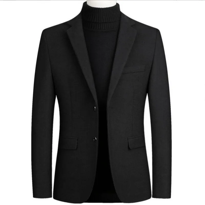 

High Quality Men's Wool Suit Coat Wool Blends Casual Blazers Men Suit Top Male Solid Business Casual Mens Coats and Jackets