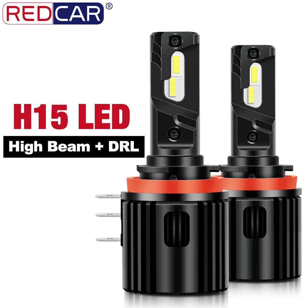 

2pcs H15 LED Bulbs Canbus No Erorr 12V 6000K 15000LM Headlight Wireless 3570 CSP Turbo Car Auto Bulb 6000K For Audi Caravel VW