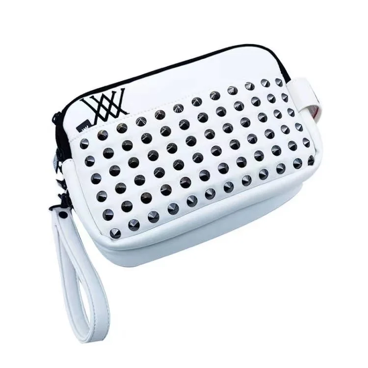 New  Golf Bag Korean Fashion Men and Women Rivet Bag Super Large Capacity Double-layer Portable Small Bag Golf Clutch