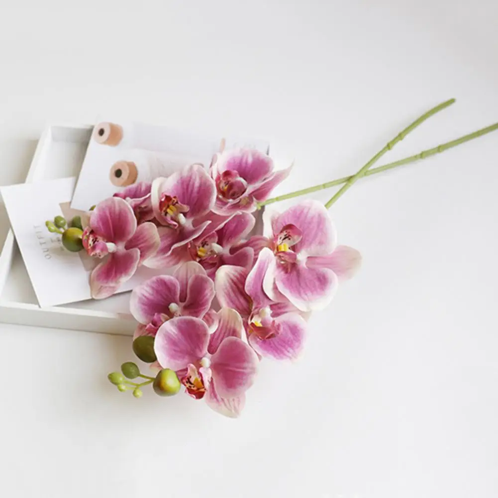1 шт. 5 головок искусственный цветок фаленопсис латексный силикон реальный на ощупь большая Орхидея Свадебная имитация цветов рукоделие