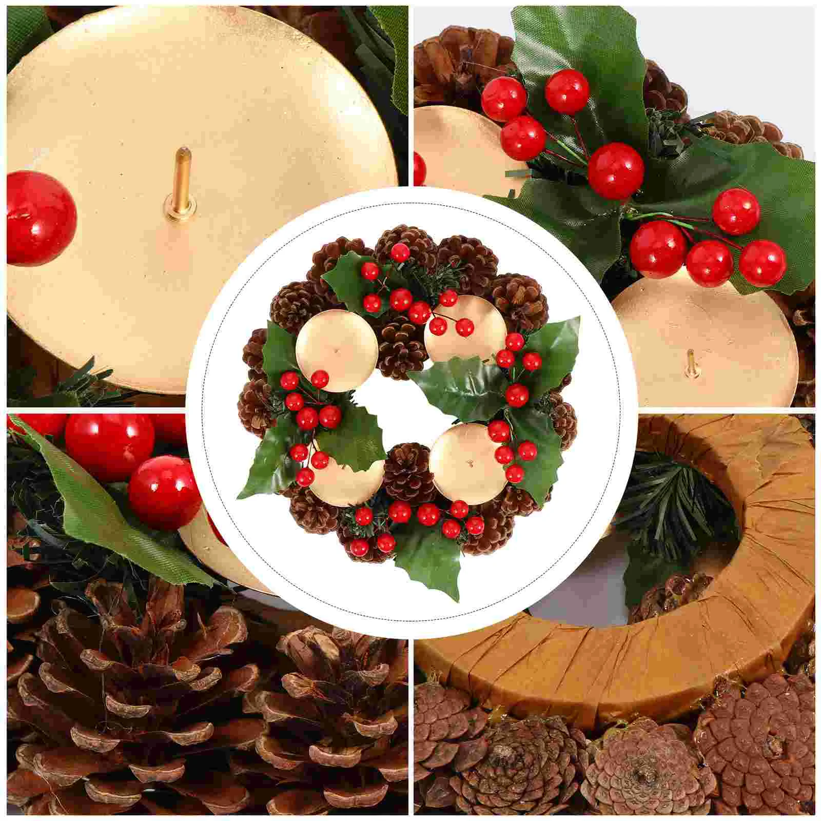 

Christmas Wreath Advent Candlestick Rings Holder Wreaths Ring Candleholder Holders Stand Centerpiece Votive Pine Winter