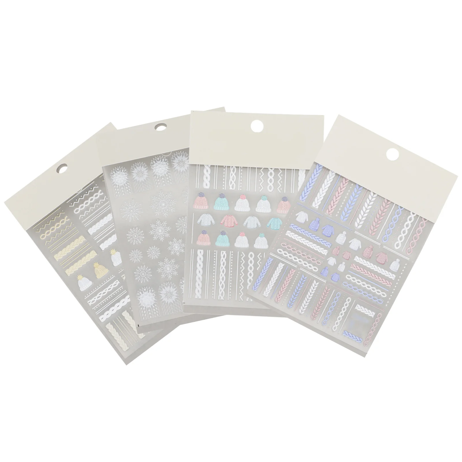 

4 Sets Nail Gel Stickers DIY Xmas Style Manicure Decal Girl Exquisite Woman Decor Decoration