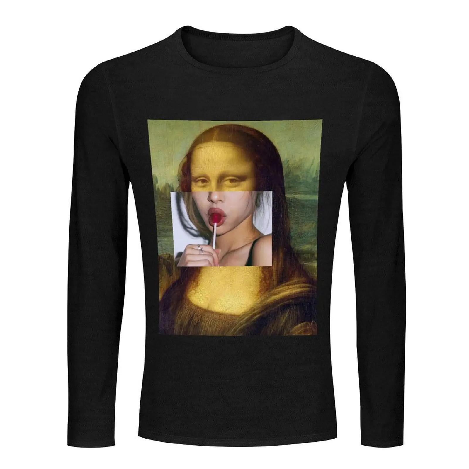 Длинная футболка Мона Лизы милая одежда футболки для мальчиков мужская