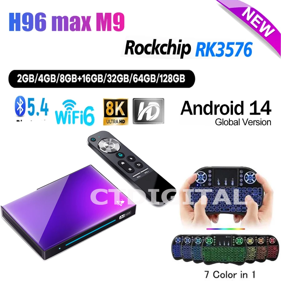 Смарт-TV приставка X96 H96 MAX M9 Android 14 8+128 ГБ | AliExpress