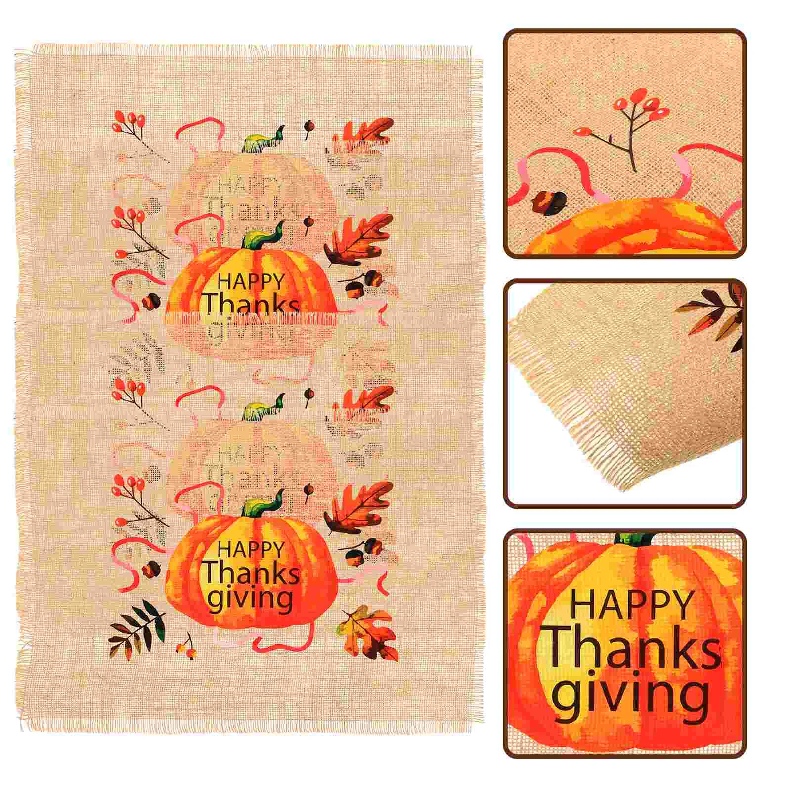 

Mats Table Thanksgiving Fall Placemat Placemats Pad Set Leaves Heat Turkey Farmhouse Maple Autumn Cotton Happy Day Pumpkin