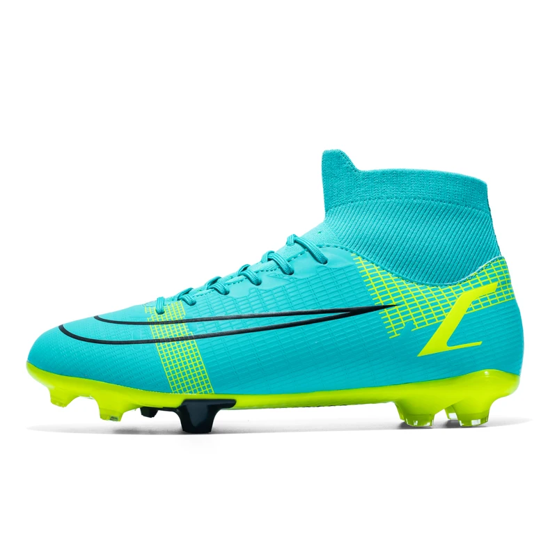 

Men Pro Soccer Shoes AG/TF High-Top Ankle Football Boots Teens Anti-Skid Training Sneakers Kids Lightweight Sports Footwear