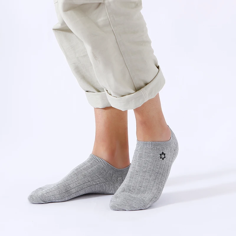 5 Pairs/Lot Low Cut Men Socks Male Short Socks Women Men Solid Color Black White Gray Breathable Cotton Sports Socks