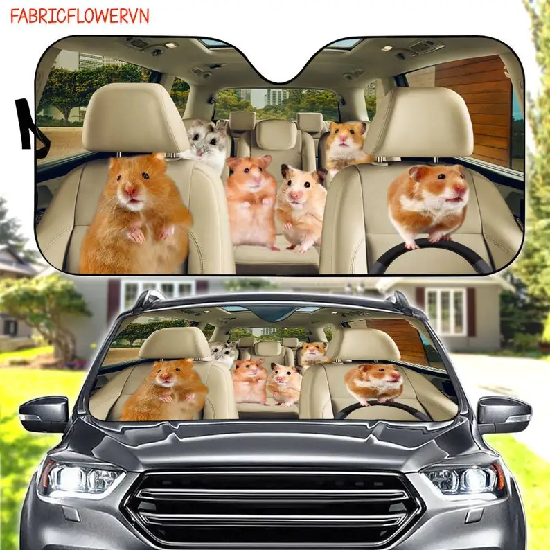 

Hamster Car Sunshade, Hamster Car Decoration, Hamster Windshield, Hamster Lovers Gift, Animal Car Sunshade, Gift For Mom, Gift F