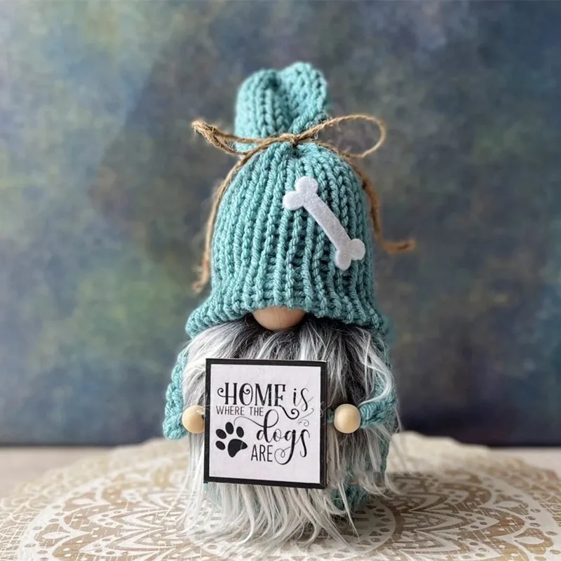

Hand Knitted Gnome Faceless Doll Cute Rudolph Doll Pet Desktop Ornaments Gifts Christmas Items 2022