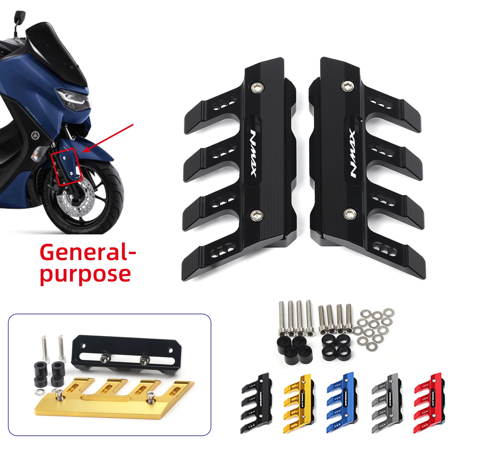 

Motorcycle CNC Aluminum Front Fender Anti-Fall Slider Protector Mudguard Cover Protection Accessories For Yamaha NMAX155 NMAX125