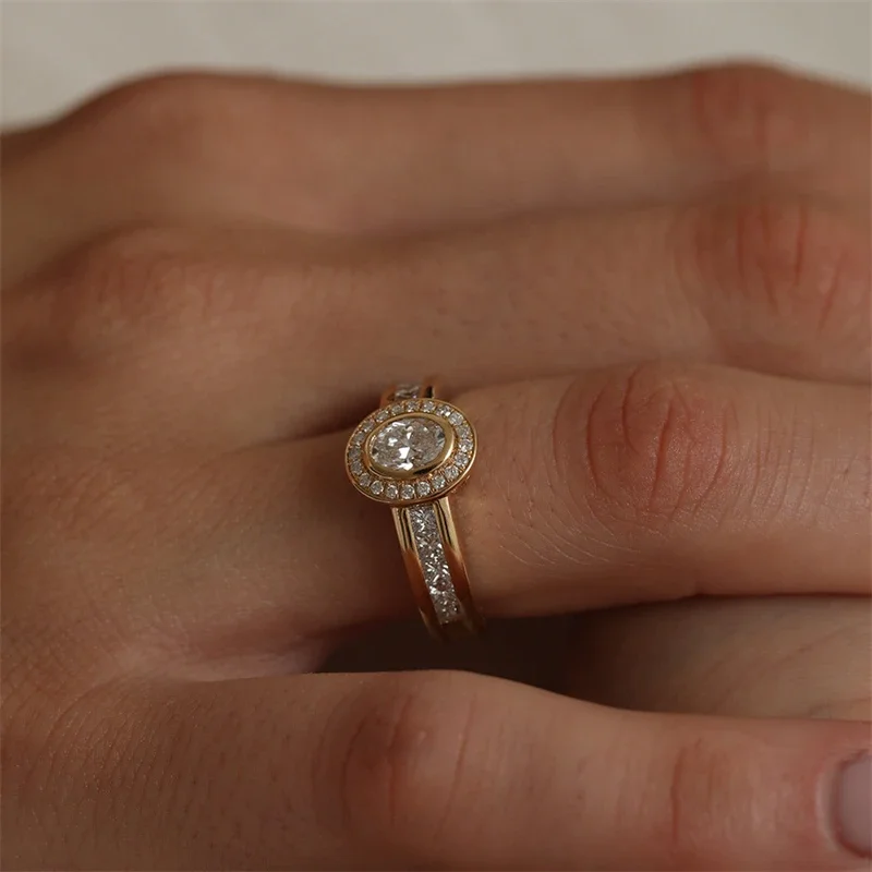 Модное регулируемое кольцо с геометрическим рисунком циркона для женщин