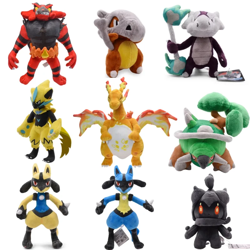 

Pokemon Plush Marowak Lucario Zamazenta Charizard Incineroar Rayquaza Solgaleo Plush Toy Bulbasaur Anime Doll Gift for Kid