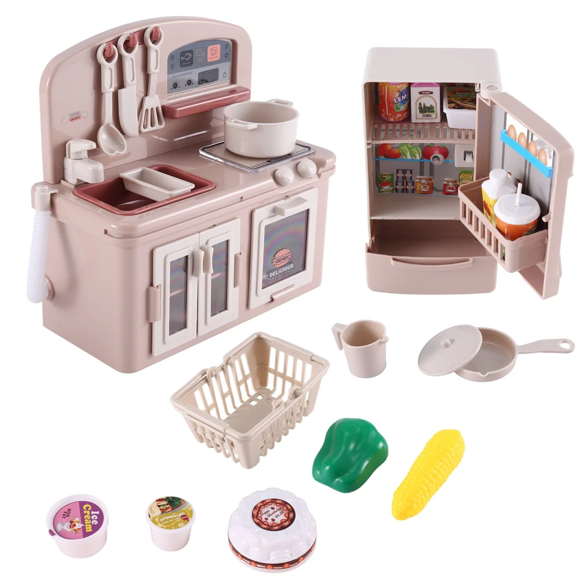 

YH189-1S Household Simulation Large Stove Refrigerator Children'S Small Home Appliances Kitchen Toys Boys and Girls Set