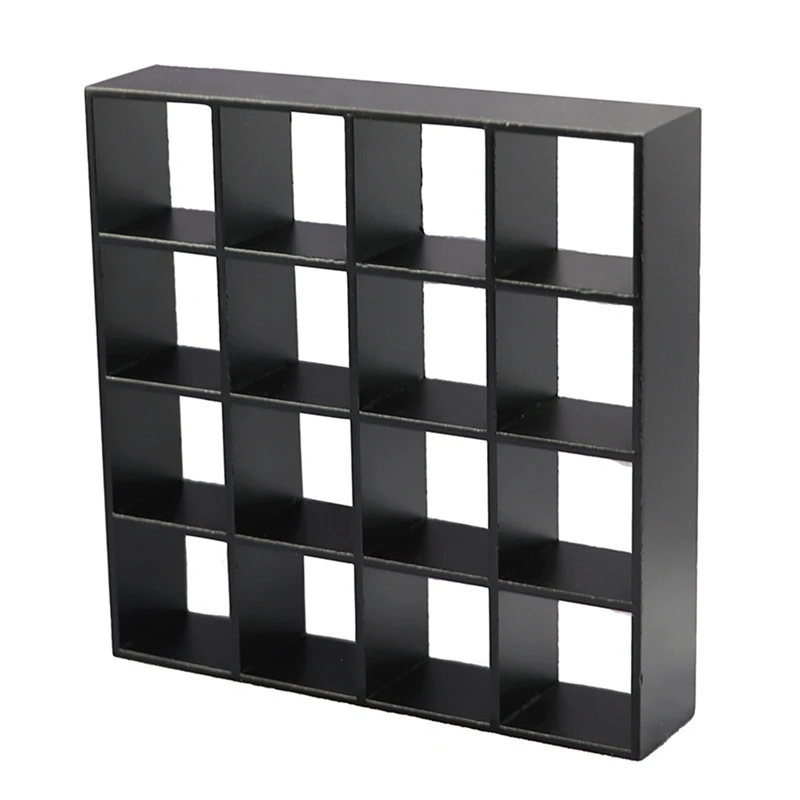 

1/12 Scale Doll House Wood Storage Rack 16 Grid Shelves Miniature Doll House Decor Shelves Display Wall Rack