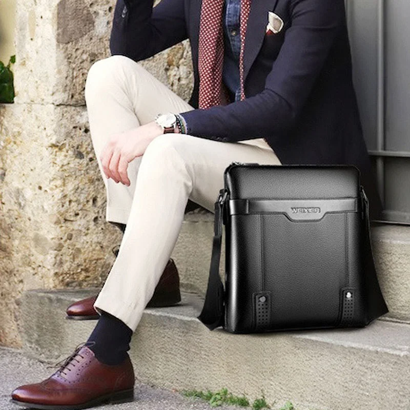Fashion Men Tote Bags PU Leather Famous Brand Men's Messenger Bag 2023 Clutch Male Cross Body Shoulder Business Bags for Man