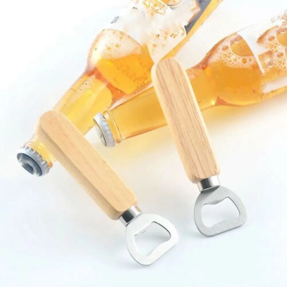 

Screw Cap Wooden Bottle Opener Wine Corkscrew Stainless Steel For Can Beer Soda Kitchen Gadget Bar Restaurant Home Supplies