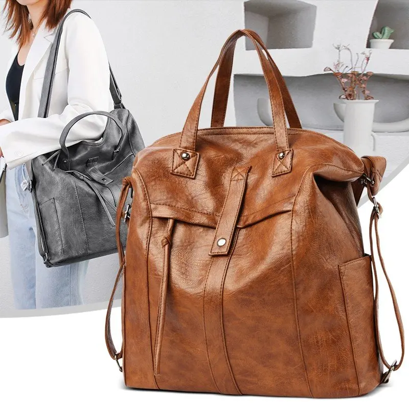 

2022 Handbag lady bag designer casual multi function handbag lady PU leather large capacity lady shoulder bag