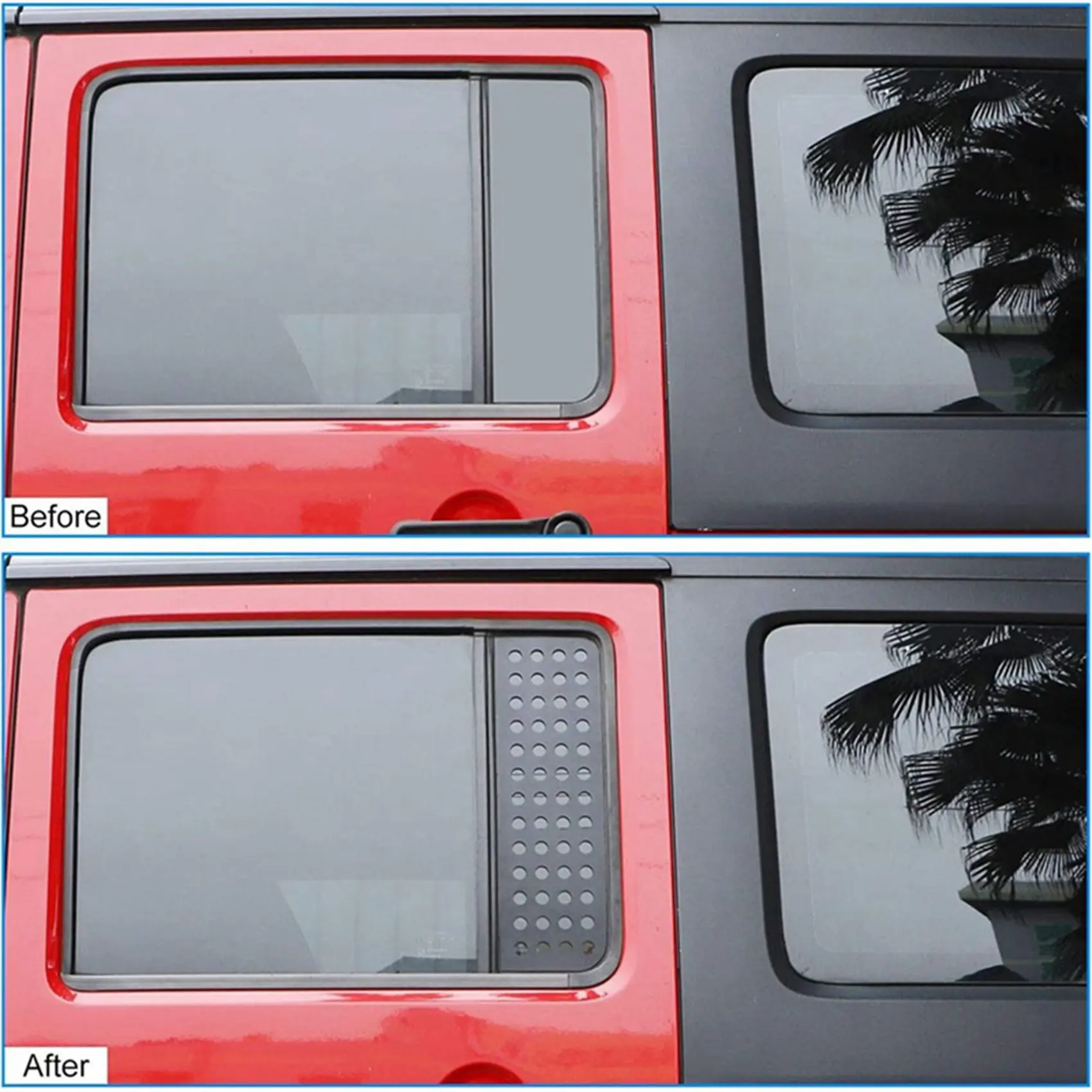 

Автомобильная задняя дверь окно стекло панель Крышка отделка для Wrangler JK & 4-Door 2007-2017 черный